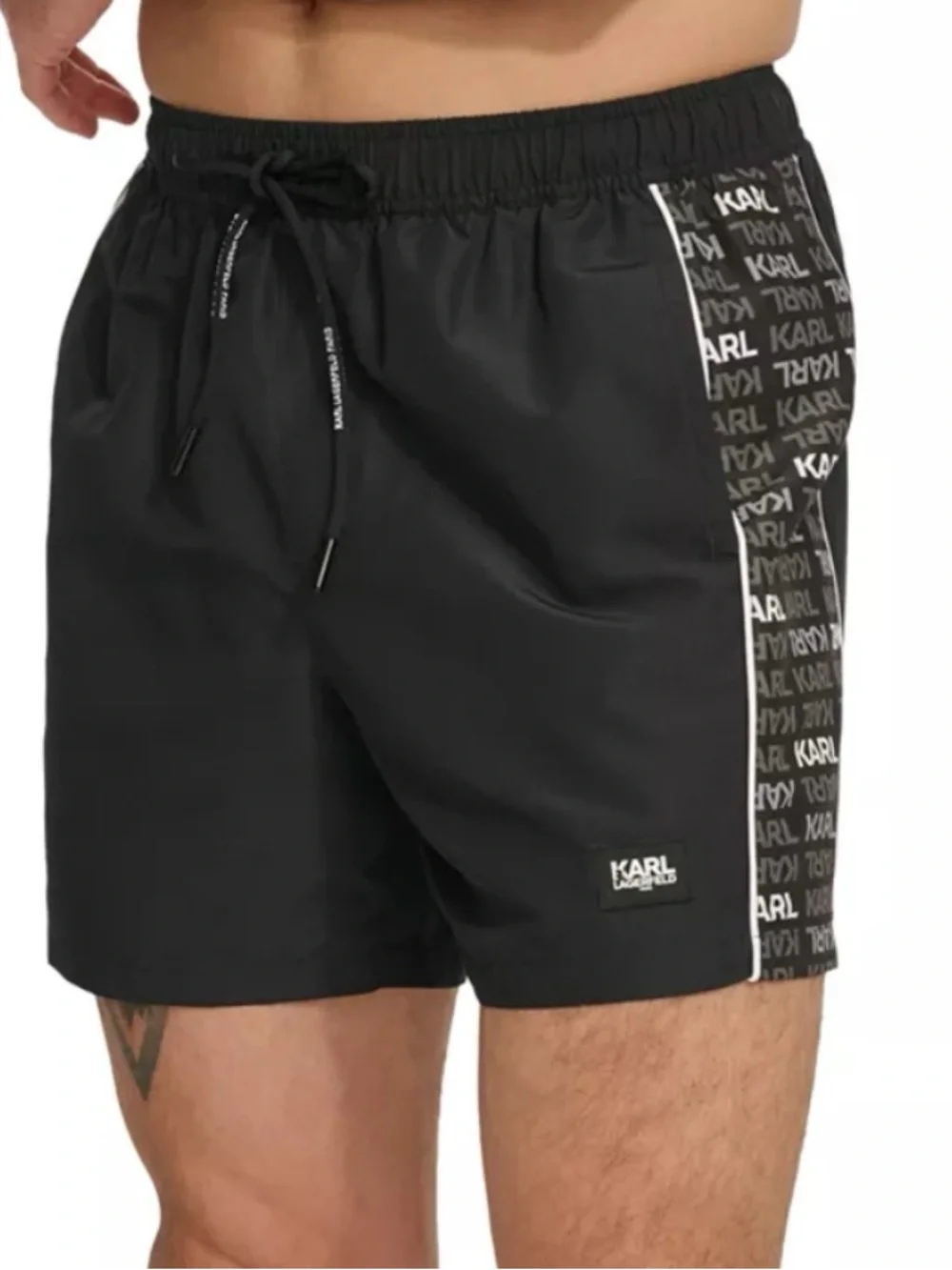 Karl Lagerfeld Swim Trunks 5” Pockets‎ Elastic Drawstring Waist Brief Liner
